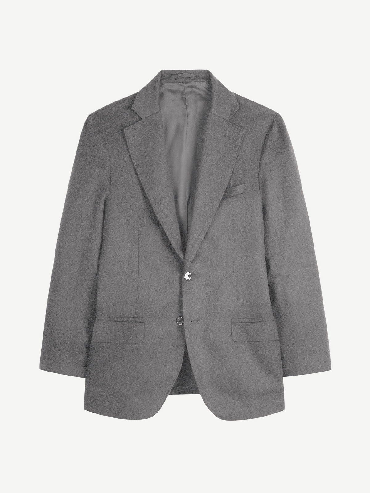 Front view of the Luca Faloni Light Grey Wool Suit jacket, laid flat on a white background.