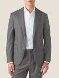 Front view of a model wearing the Luca Faloni Light Grey Wool Suit against a plain background.