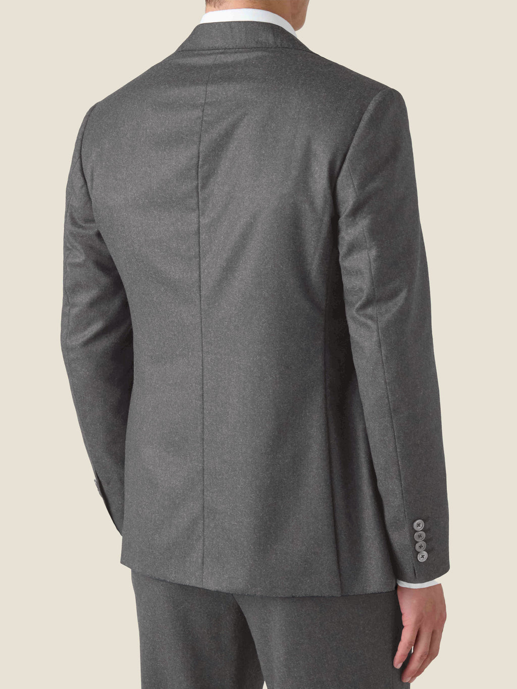 Rear view of the Luca Faloni Light Grey Wool Suit.