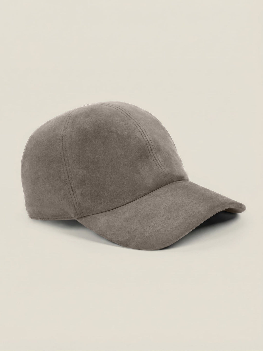 Luca Faloni Suede Leather Baseball Cap - Nocciola Brown - view 1