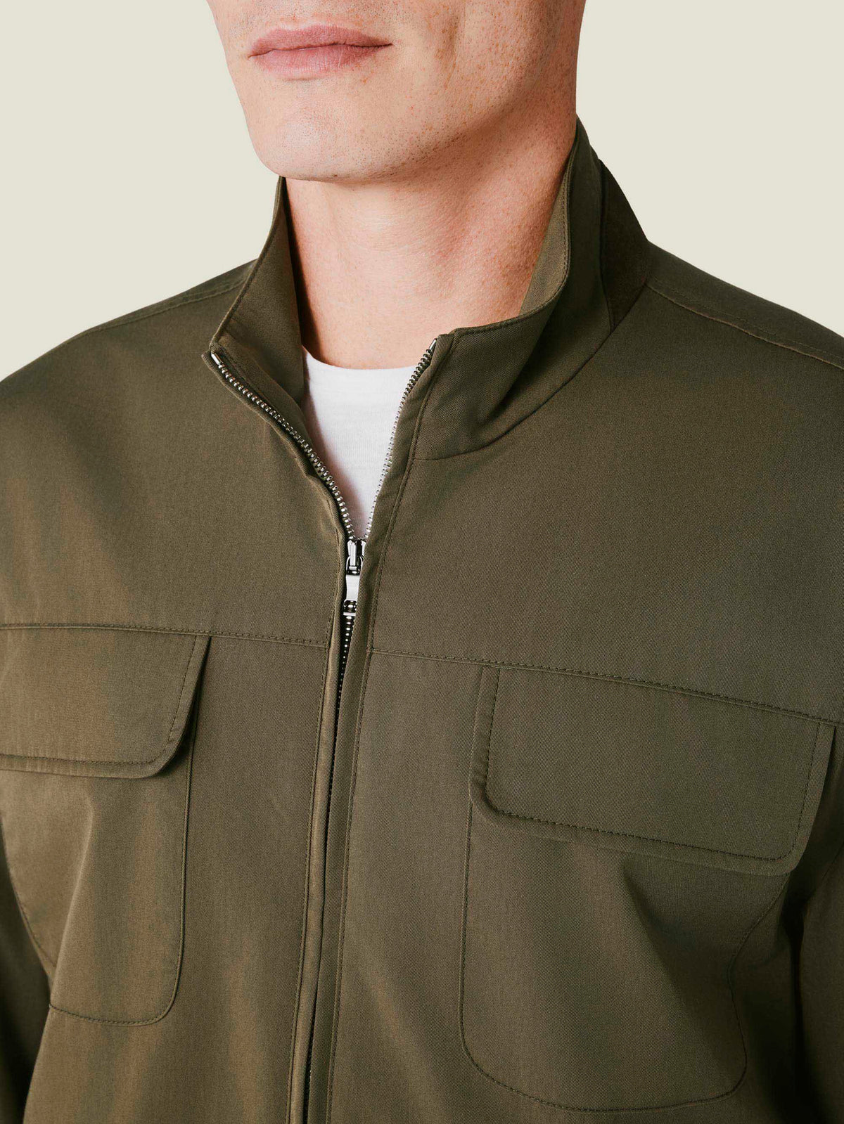 Luca Faloni Technical Fabric Field Jacket - Hunting Green - view 2