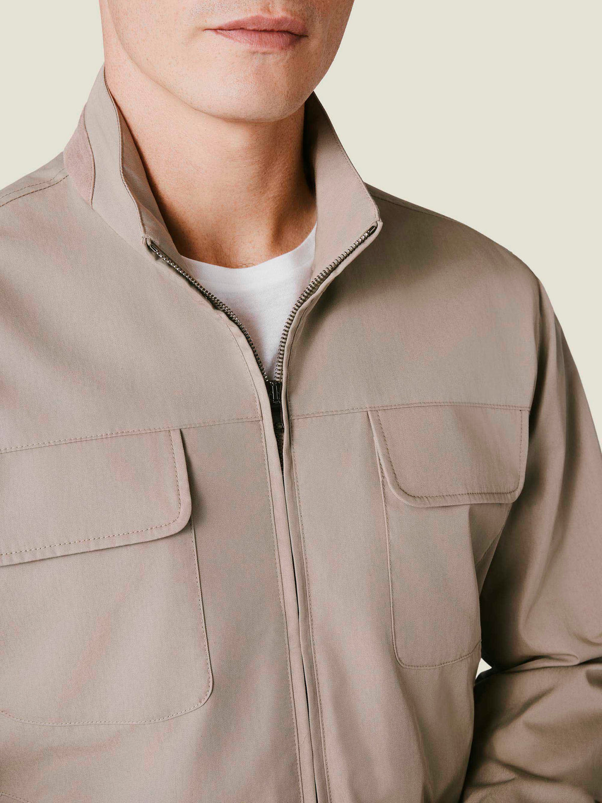 Luca Faloni Technical Fabric Field Jacket - Light Grey - view 2