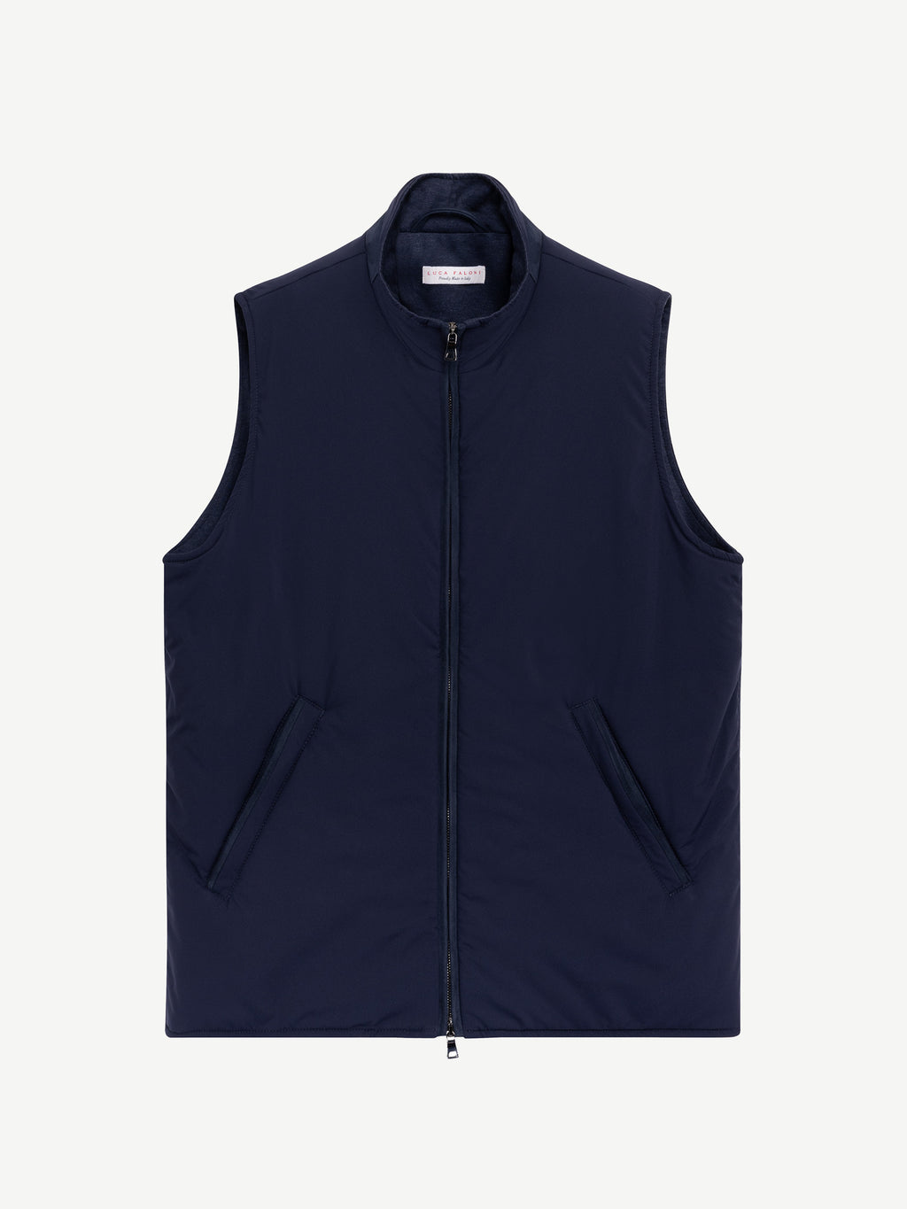 Luca Faloni Technical Fabric Lightweight Gilet - Midnight Blue - view 7