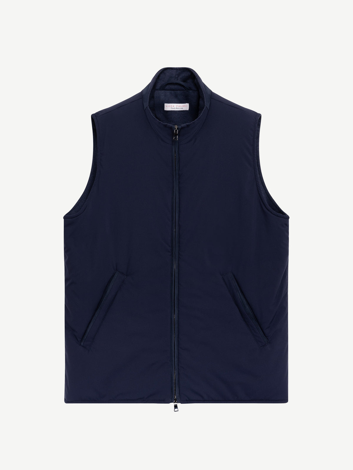 Luca Faloni Technical Fabric Lightweight Gilet - Midnight Blue - view 7
