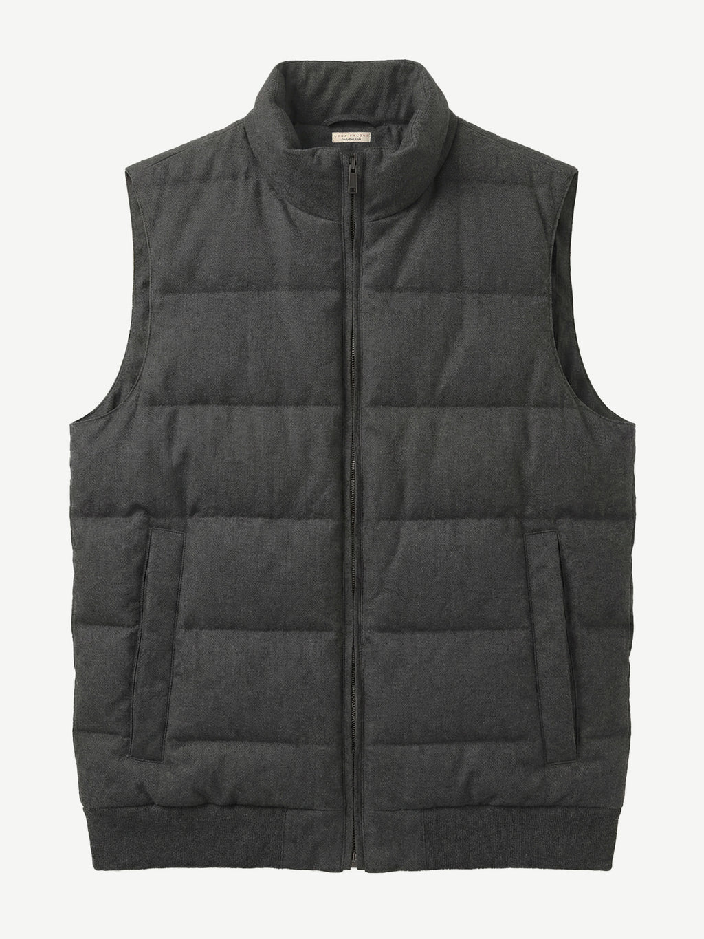 Luca Faloni Cashmere-Cotton Midweight Gilet - Charcoal Grey - view 5