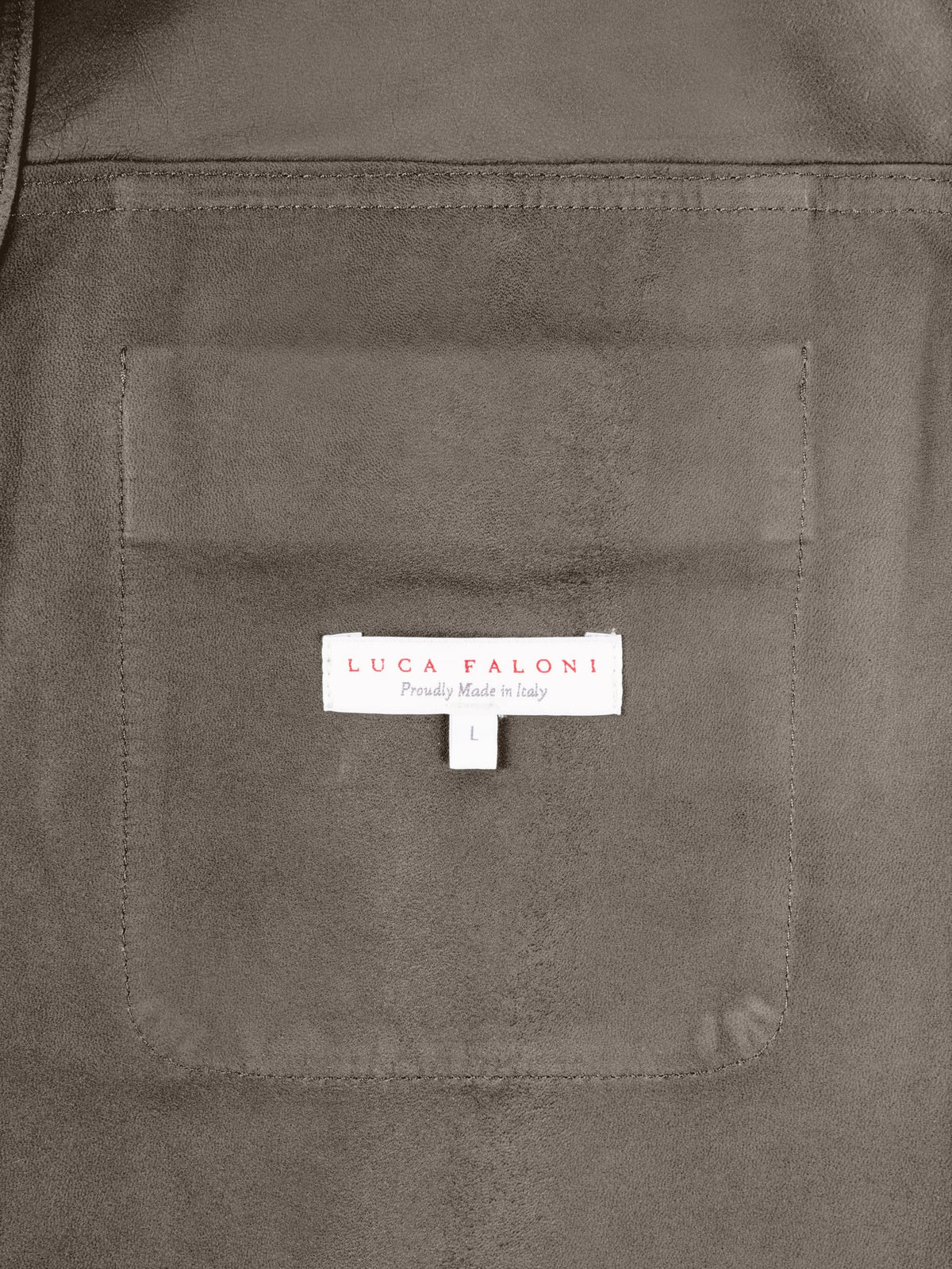 Luca Faloni Goatskin Suede Leather Overshirt - Nocciola Brown - view 7