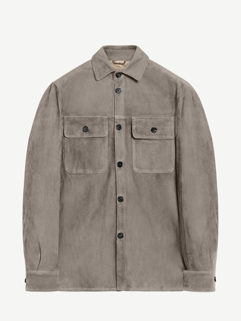 Luca Faloni Goatskin Suede Leather Overshirt - Nocciola Brown - view 8