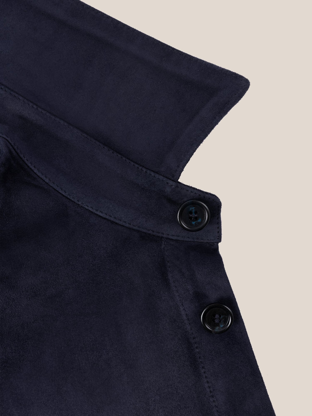 Luca Faloni Goatskin Suede Leather Overshirt - Midnight Blue - view 6