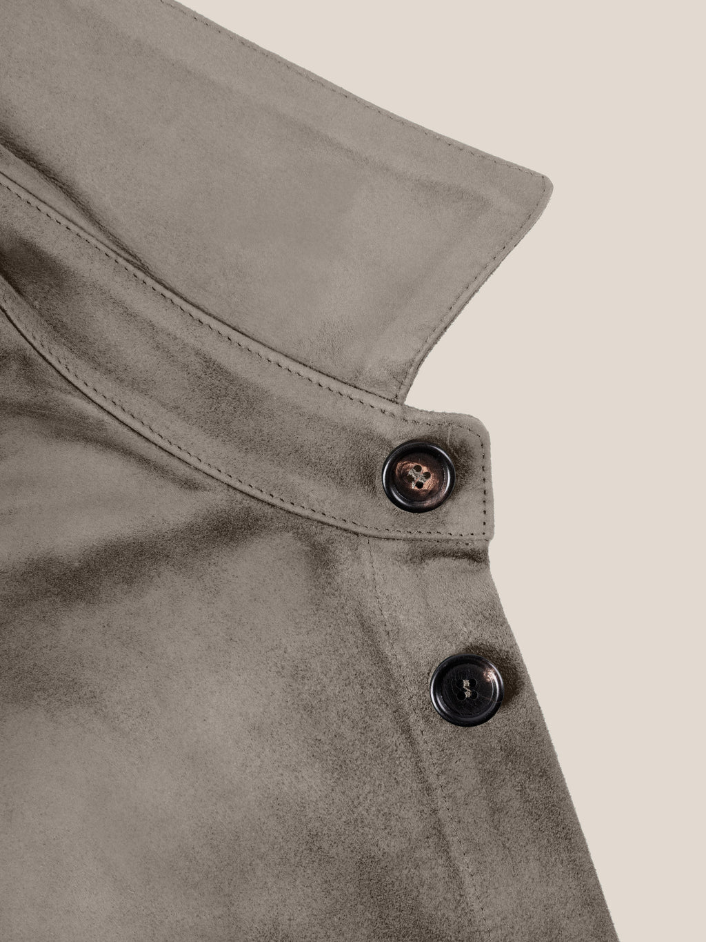 Luca Faloni Goatskin Suede Leather Overshirt - Nocciola Brown - view 5