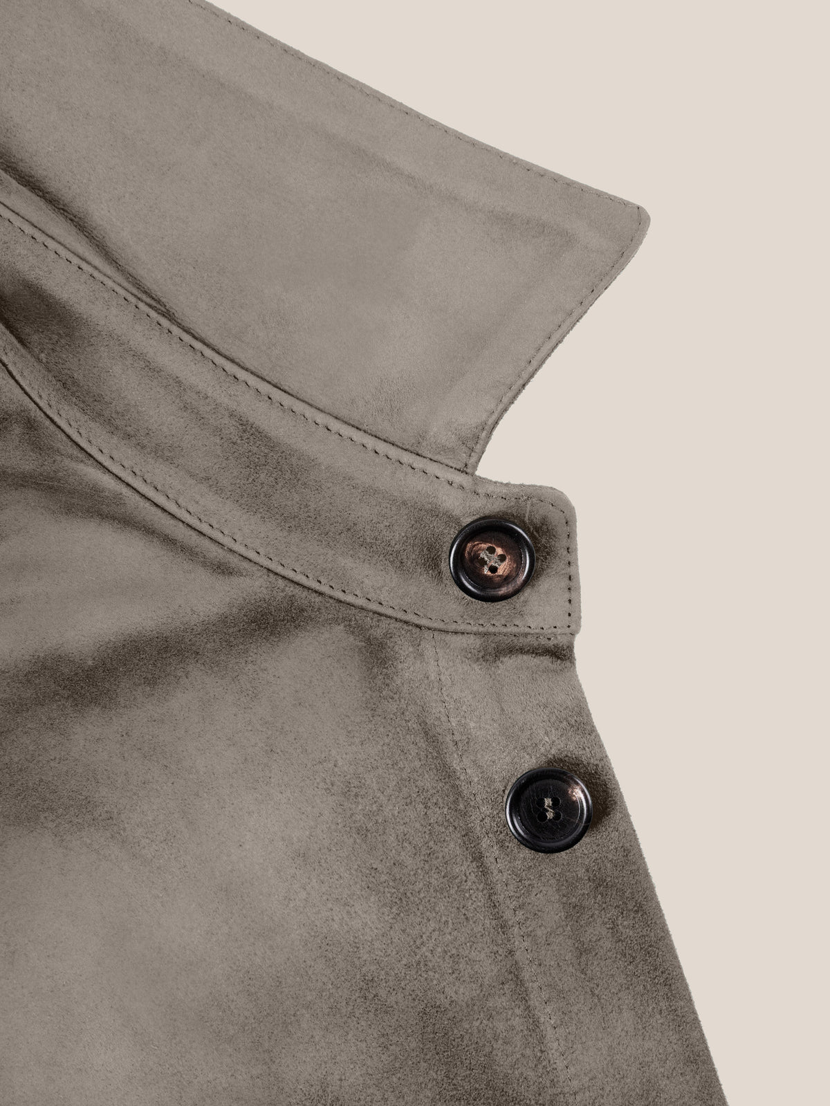 Luca Faloni Goatskin Suede Leather Overshirt - Nocciola Brown - view 5