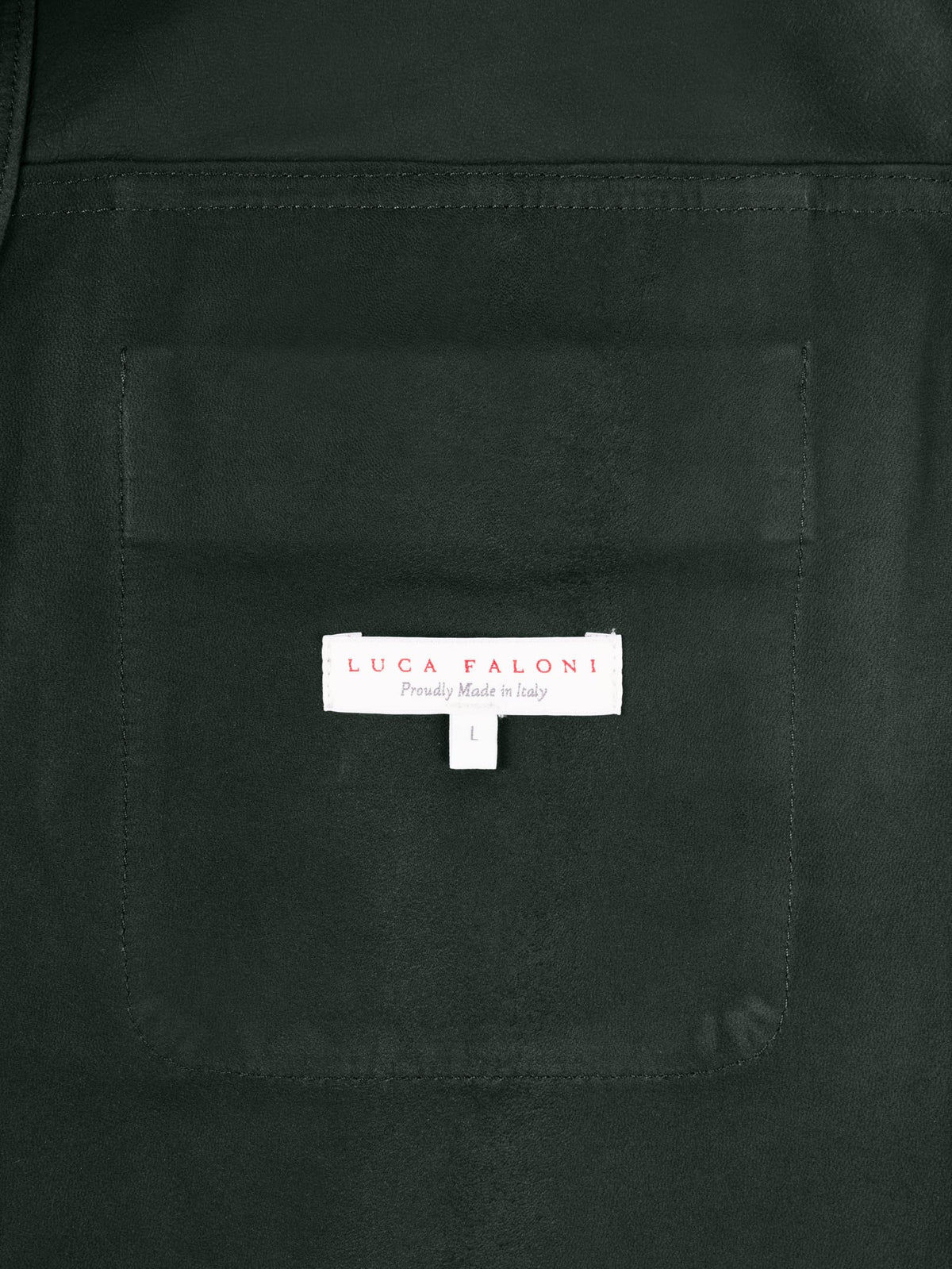 Luca Faloni Goatskin Suede Leather Overshirt - Forest Green - view 7