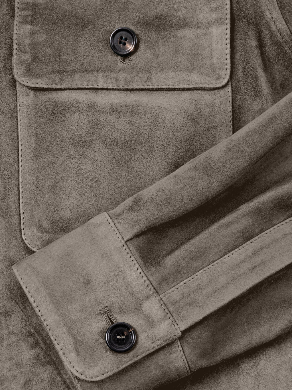 Luca Faloni Goatskin Suede Leather Overshirt - Nocciola Brown - view 6