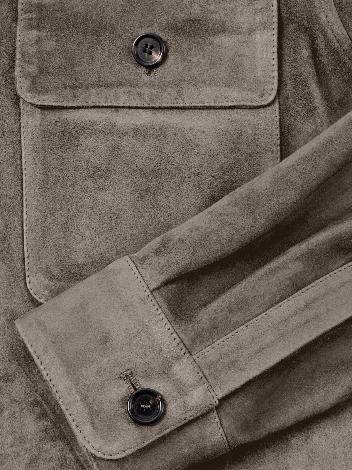 Luca Faloni Goatskin Suede Leather Overshirt - Nocciola Brown - view 6