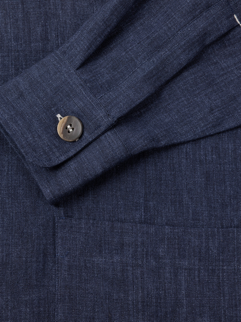 Luca Faloni Linen Overshirt - Navy Blue - view 6