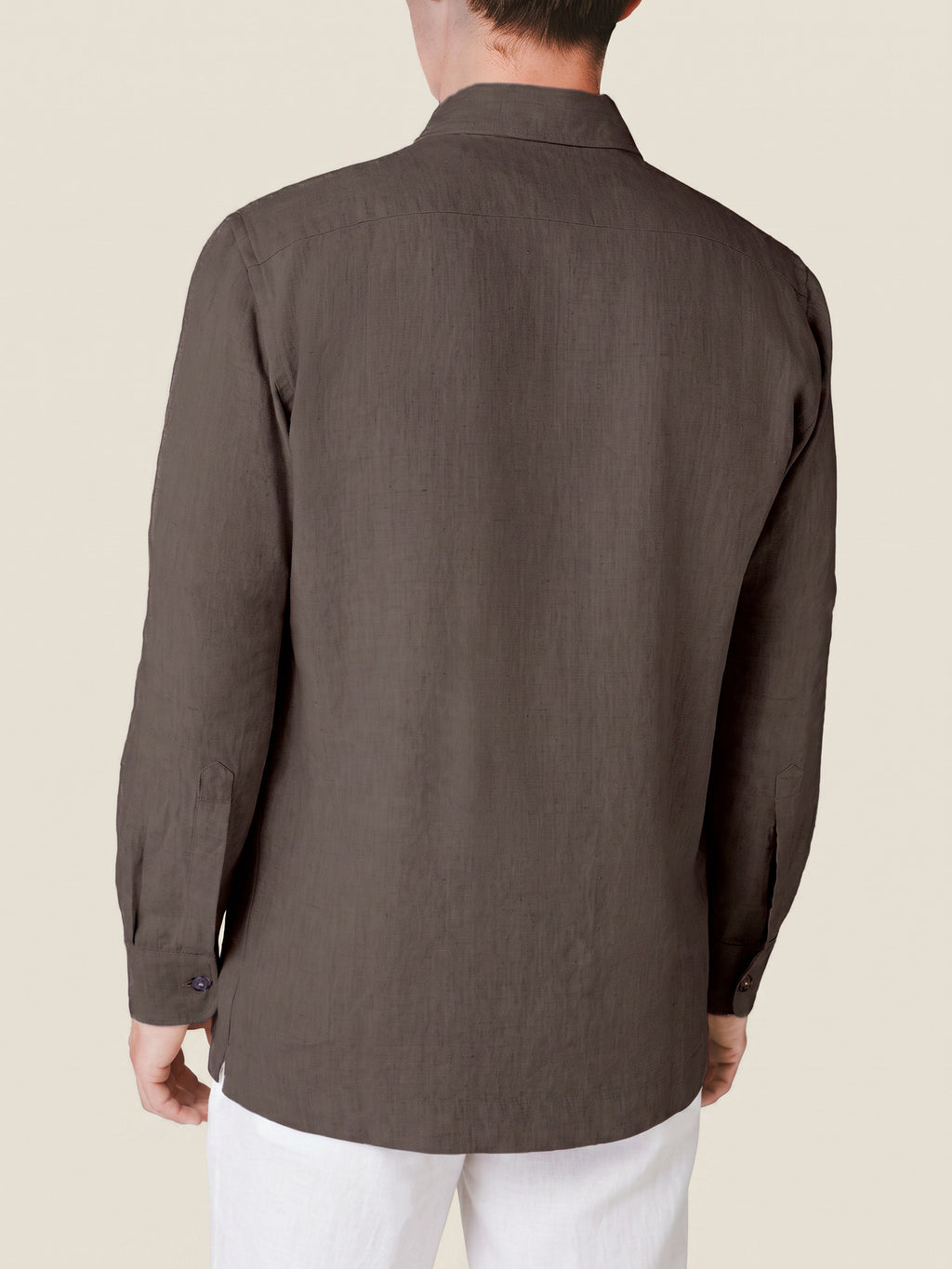 Luca Faloni Linen Overshirt - Nocciola Brown - view 3
