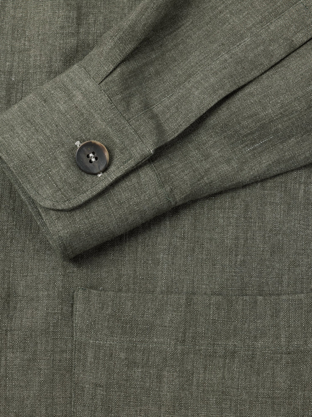 Luca Faloni Linen Overshirt - Olive Green - view 6