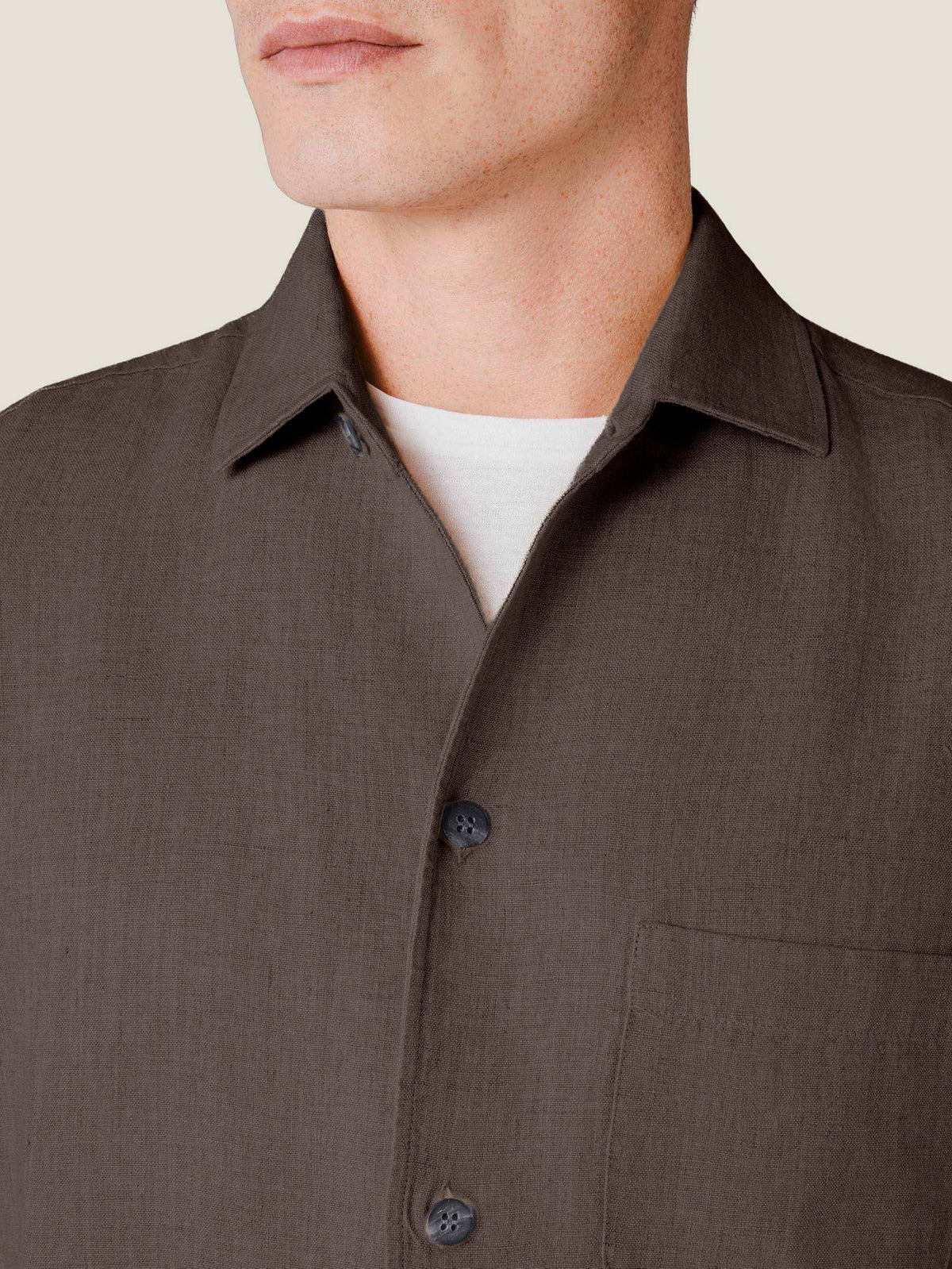 Luca Faloni Linen Overshirt - Nocciola Brown - view 2