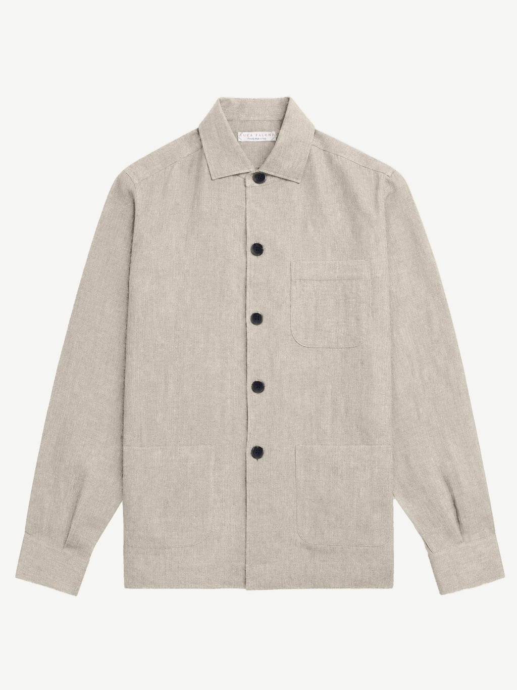 Luca Faloni Linen Overshirt - Sand - view 7