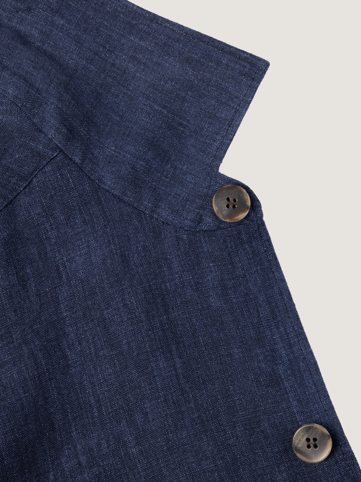Luca Faloni Linen Overshirt - Navy Blue - view 5