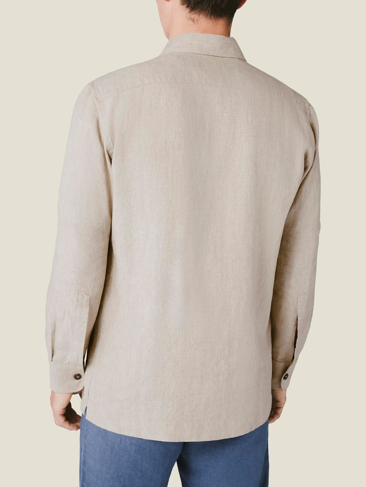 Luca Faloni Linen Overshirt - Sand - view 3