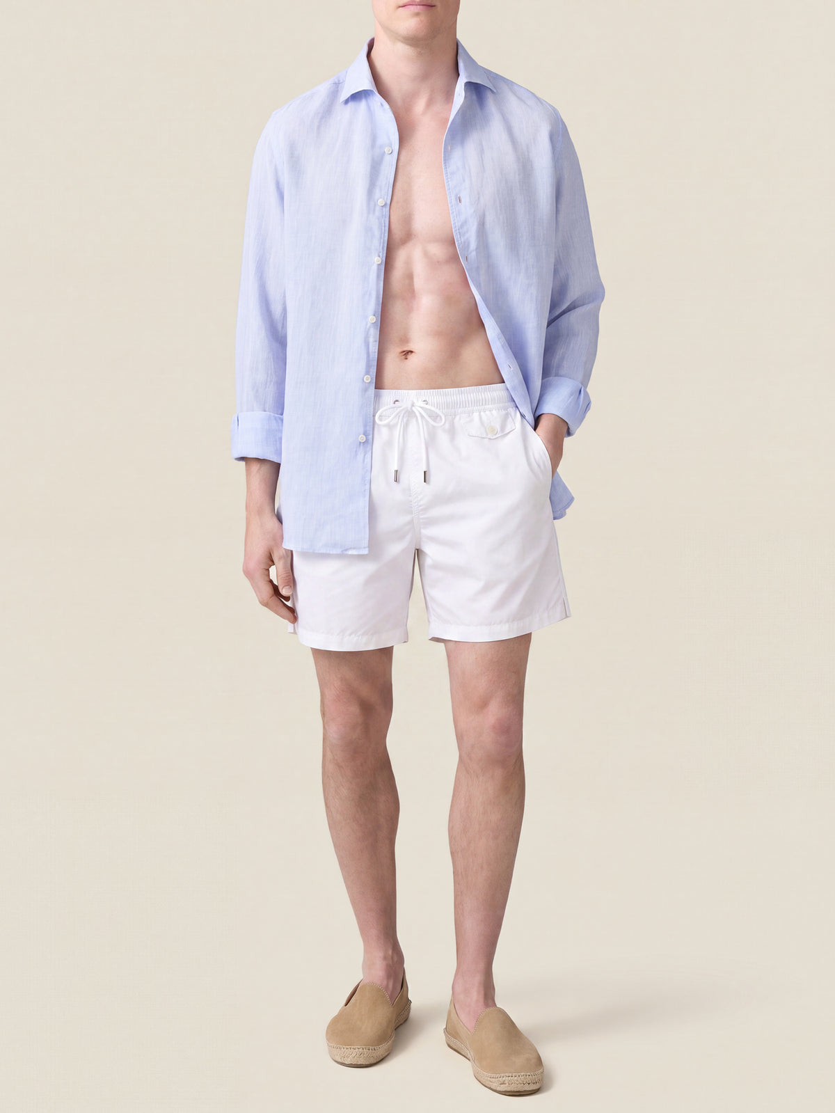 Luca Faloni Technical Fabric Swim Shorts - White - view 5