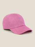 Studio shot of the Luca Faloni Linen Baseball Cap in Dusty Pink.