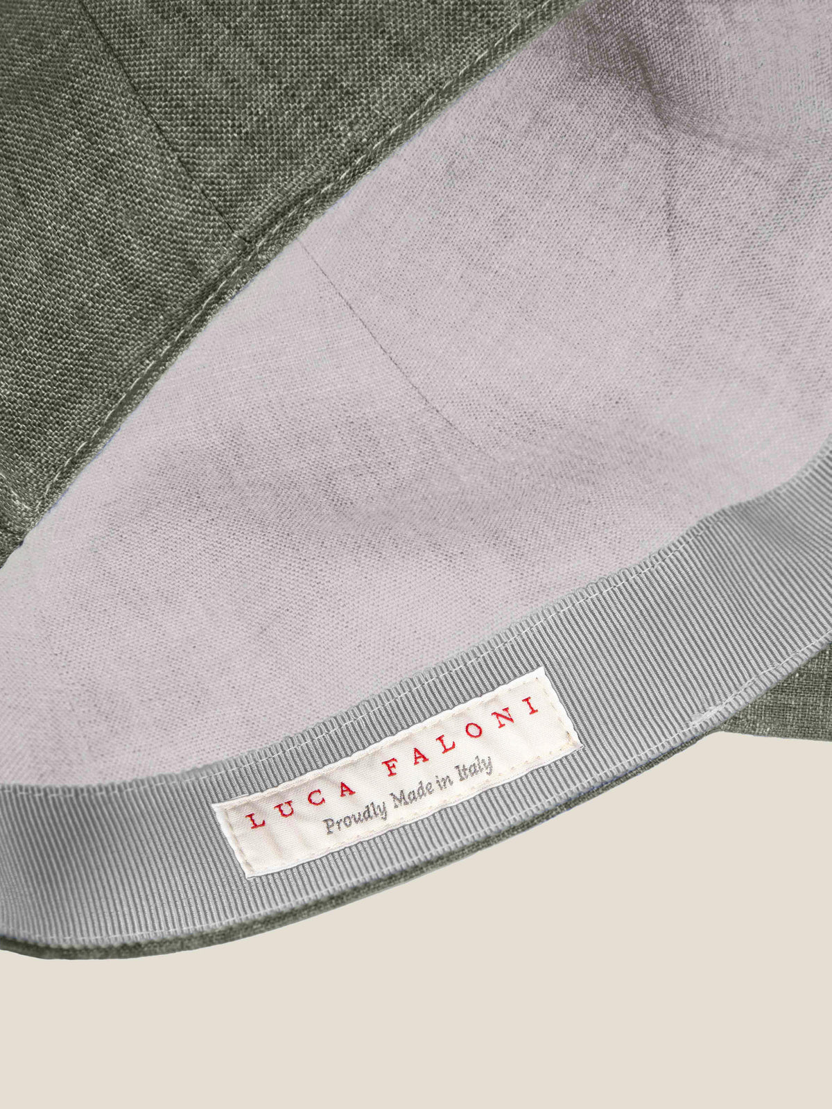 Luca Faloni Linen Baseball Cap - Safari Green - view 2