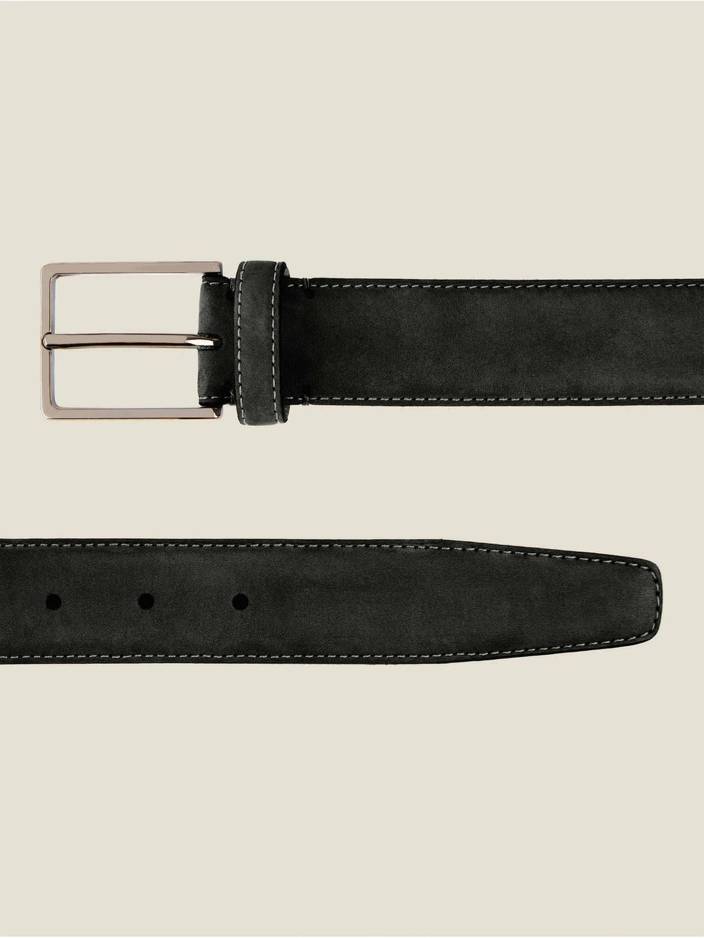 Luca Faloni Nubuck Leather Belt - Black - view 3