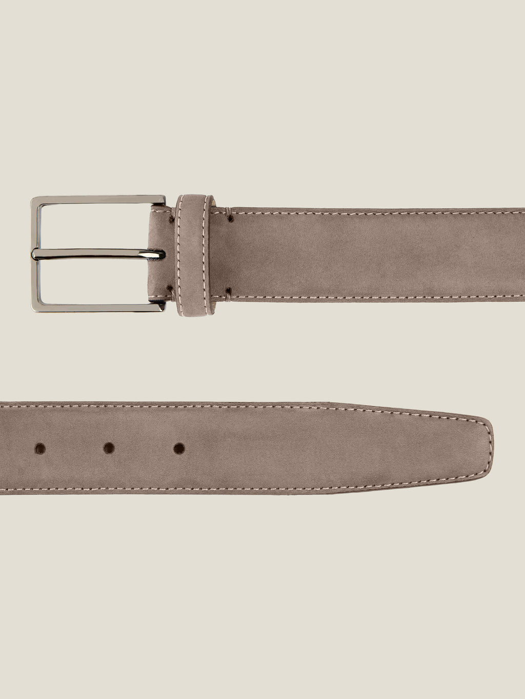 Luca Faloni Nubuck Leather Belt - Hazelnut Brown - view 4