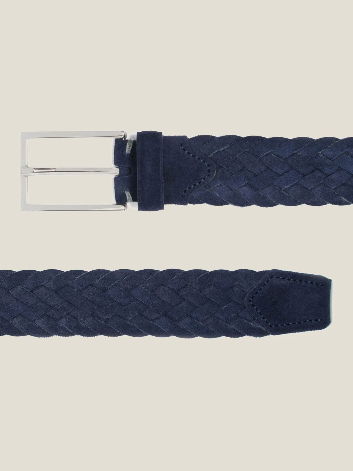 Luca Faloni Suede Woven Belt - Navy Blue - view 4