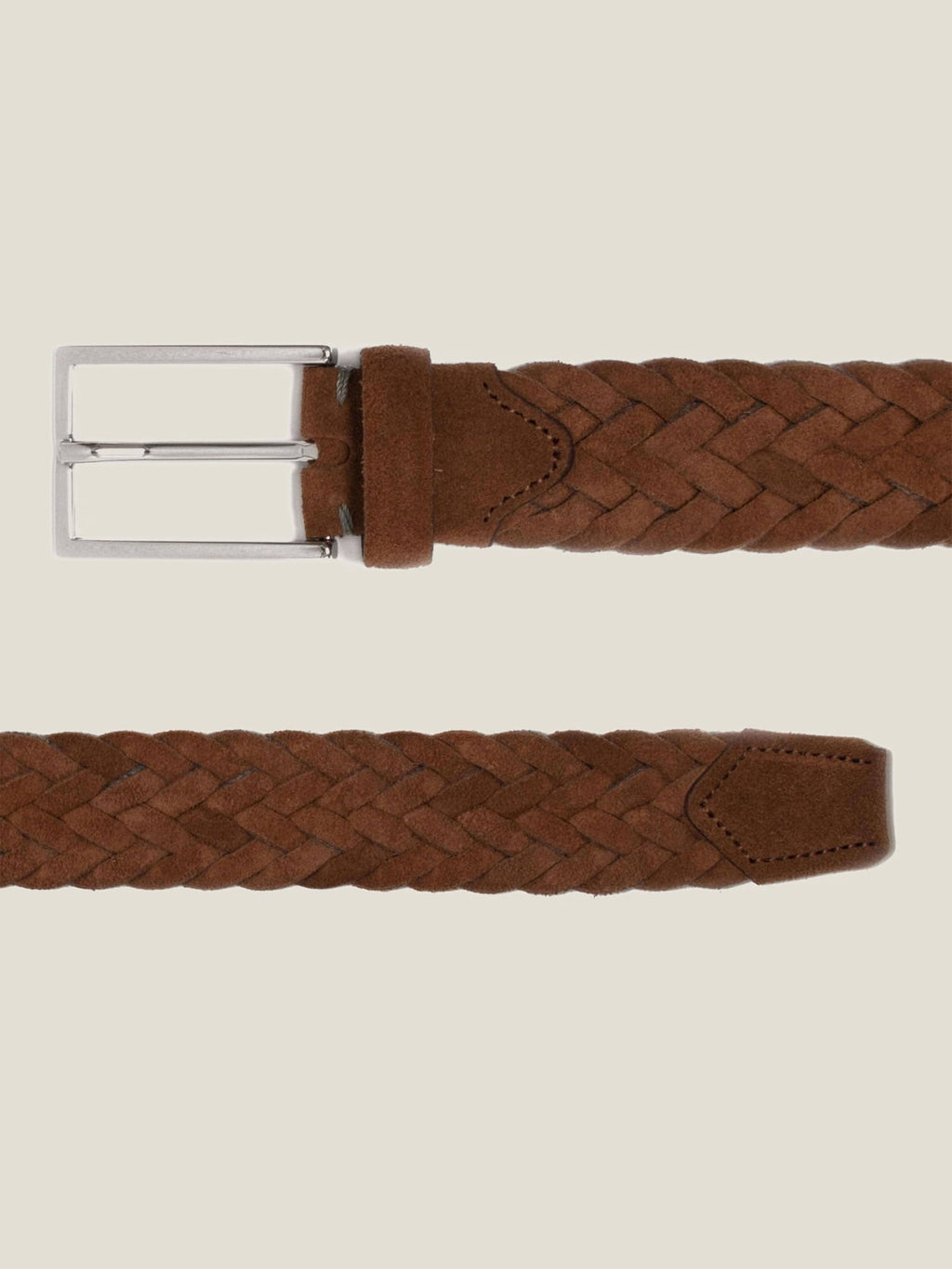 Luca Faloni Suede Woven Belt - Light Brown - view 4