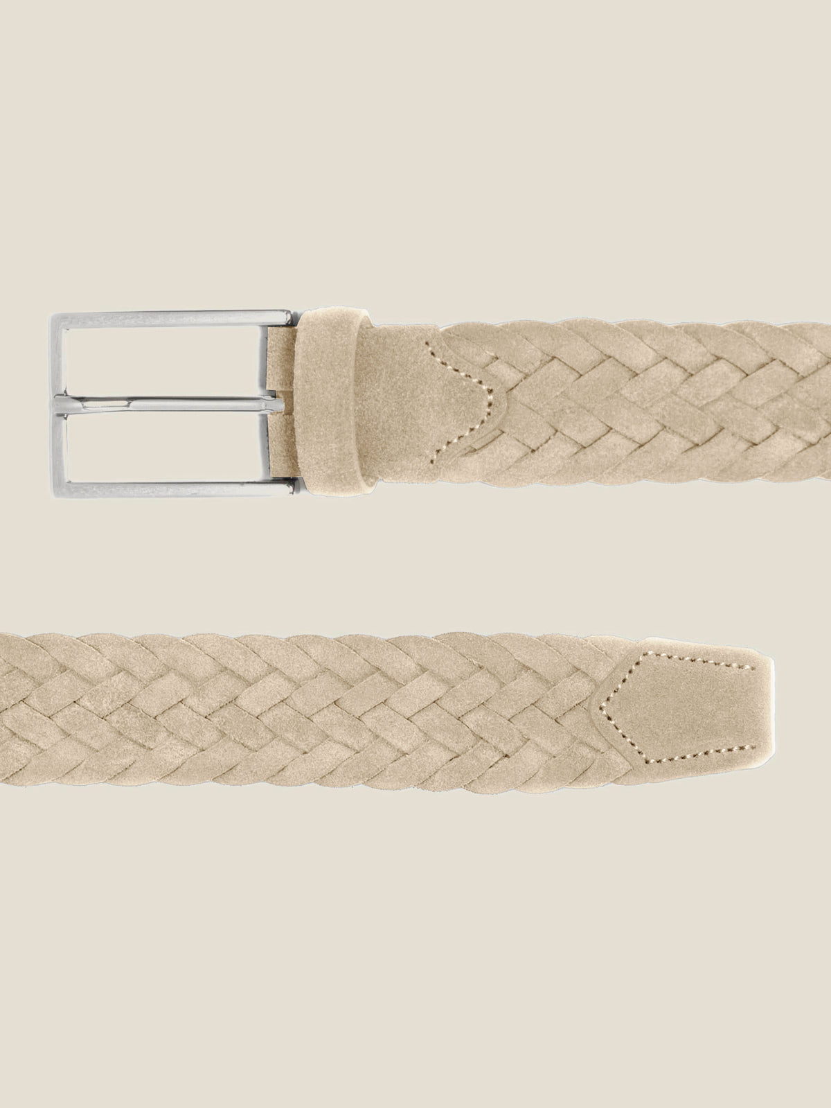 Luca Faloni Suede Woven Belt - Sand - view 4