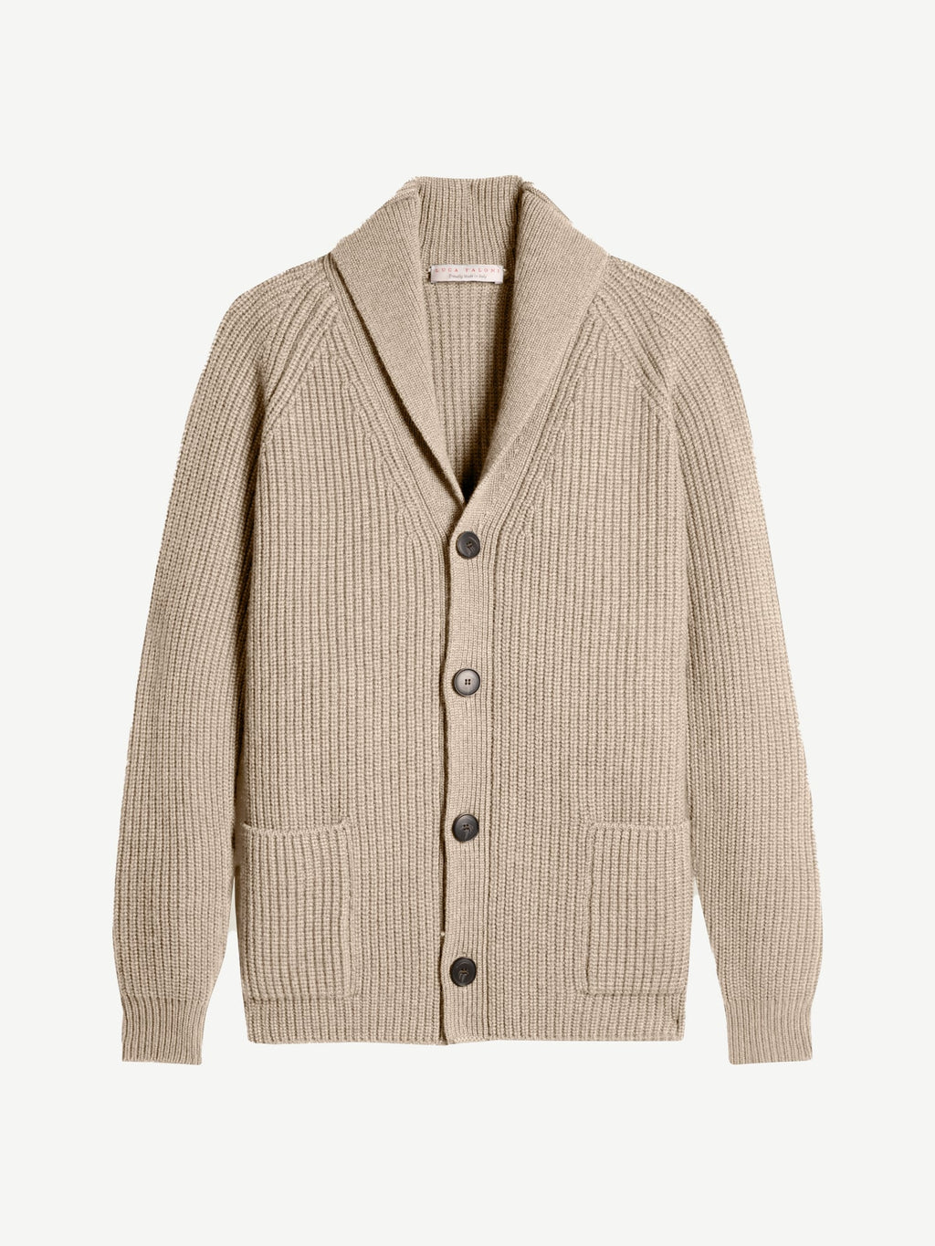 Luca Faloni 4-Ply Cashmere Shawl Cardigan - Camel Beige - view 5