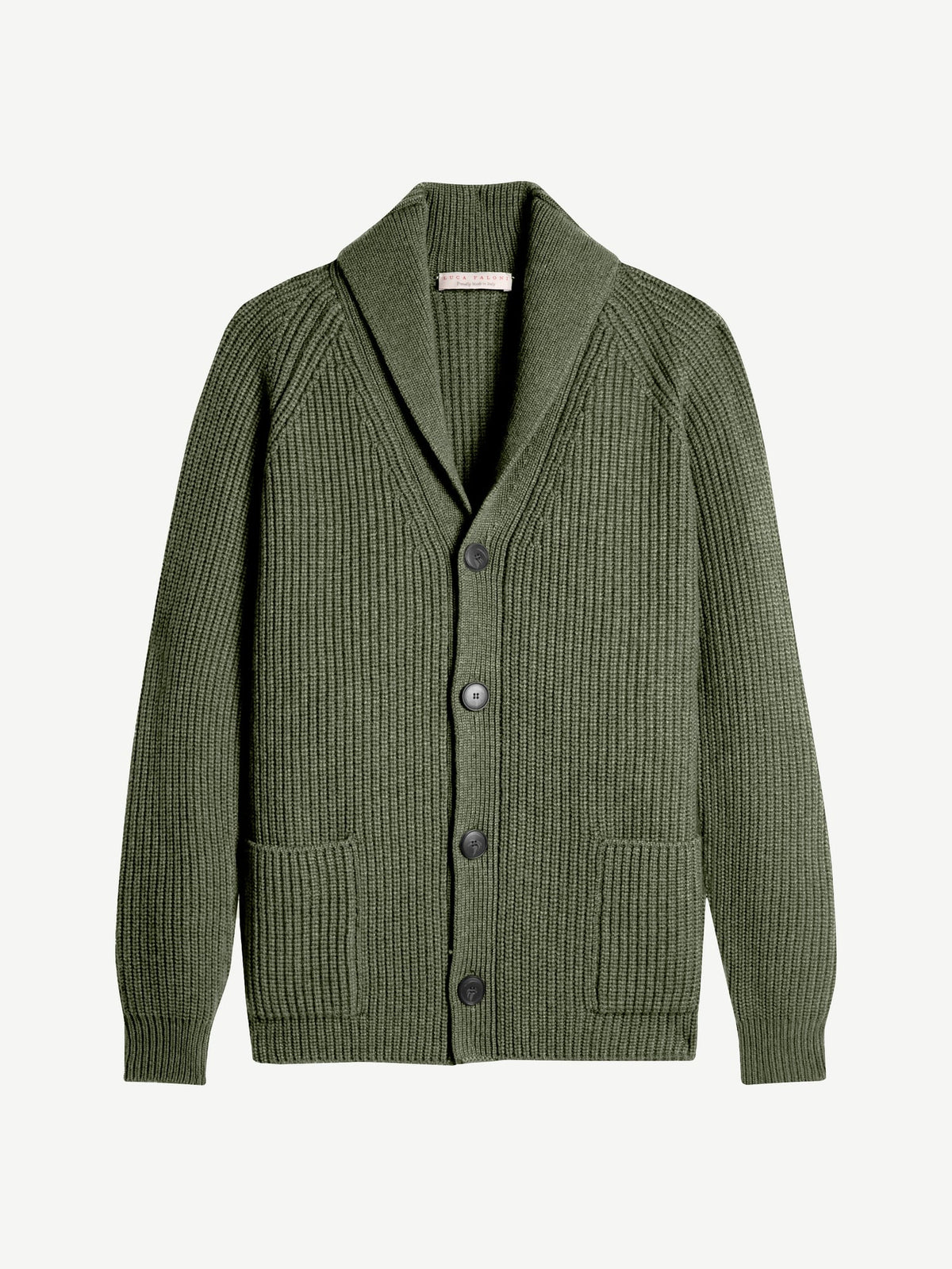 Luca Faloni 4-Ply Cashmere Shawl Cardigan - Hunting Green - view 5