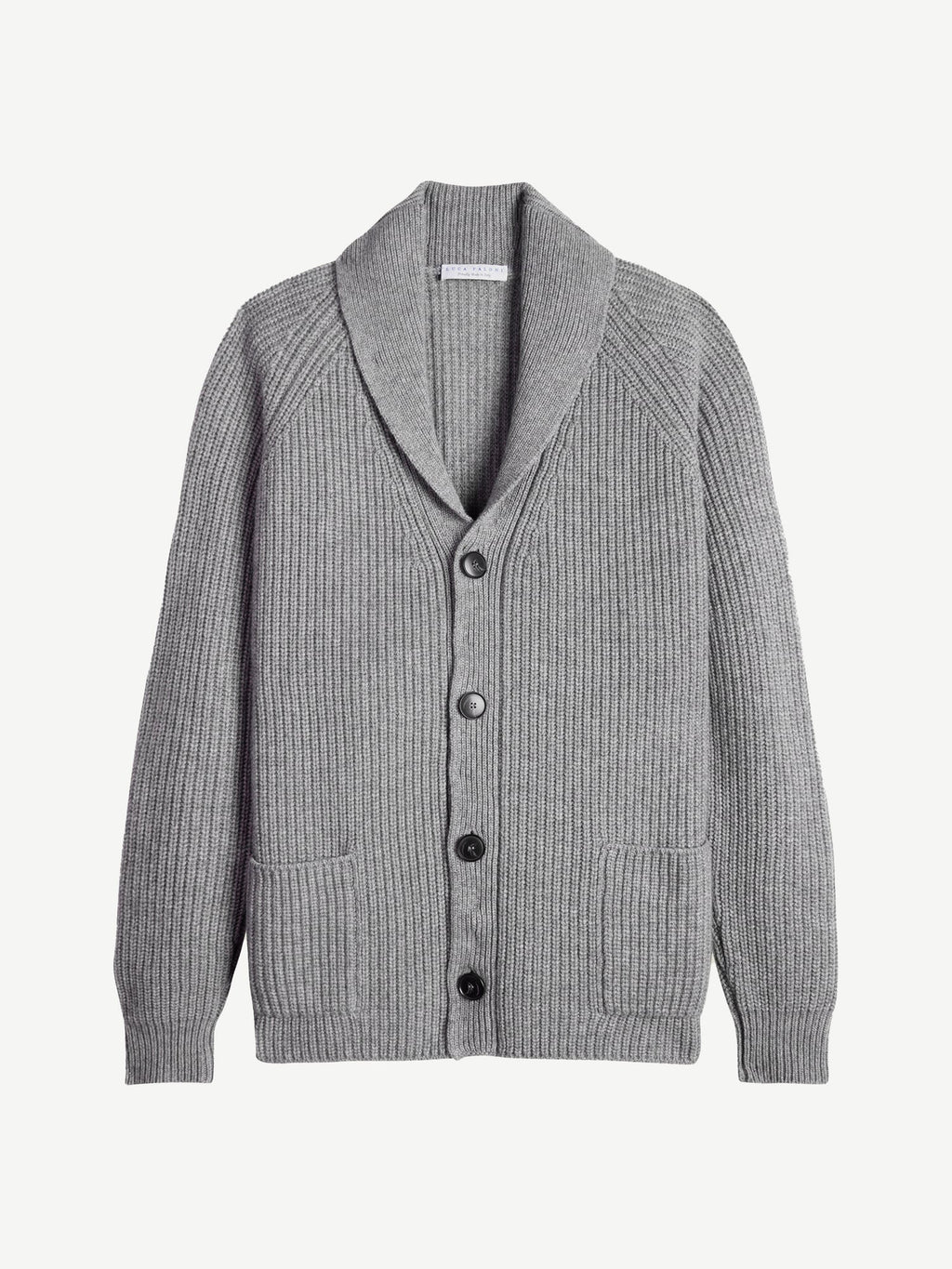 Luca Faloni 4-Ply Cashmere Shawl Cardigan - Dolomiti Grey - view 5