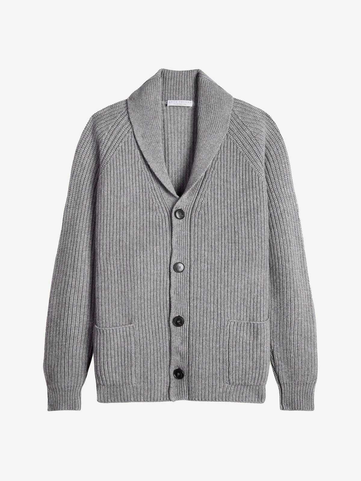 Luca Faloni 4-Ply Cashmere Shawl Cardigan - Dolomiti Grey - view 5