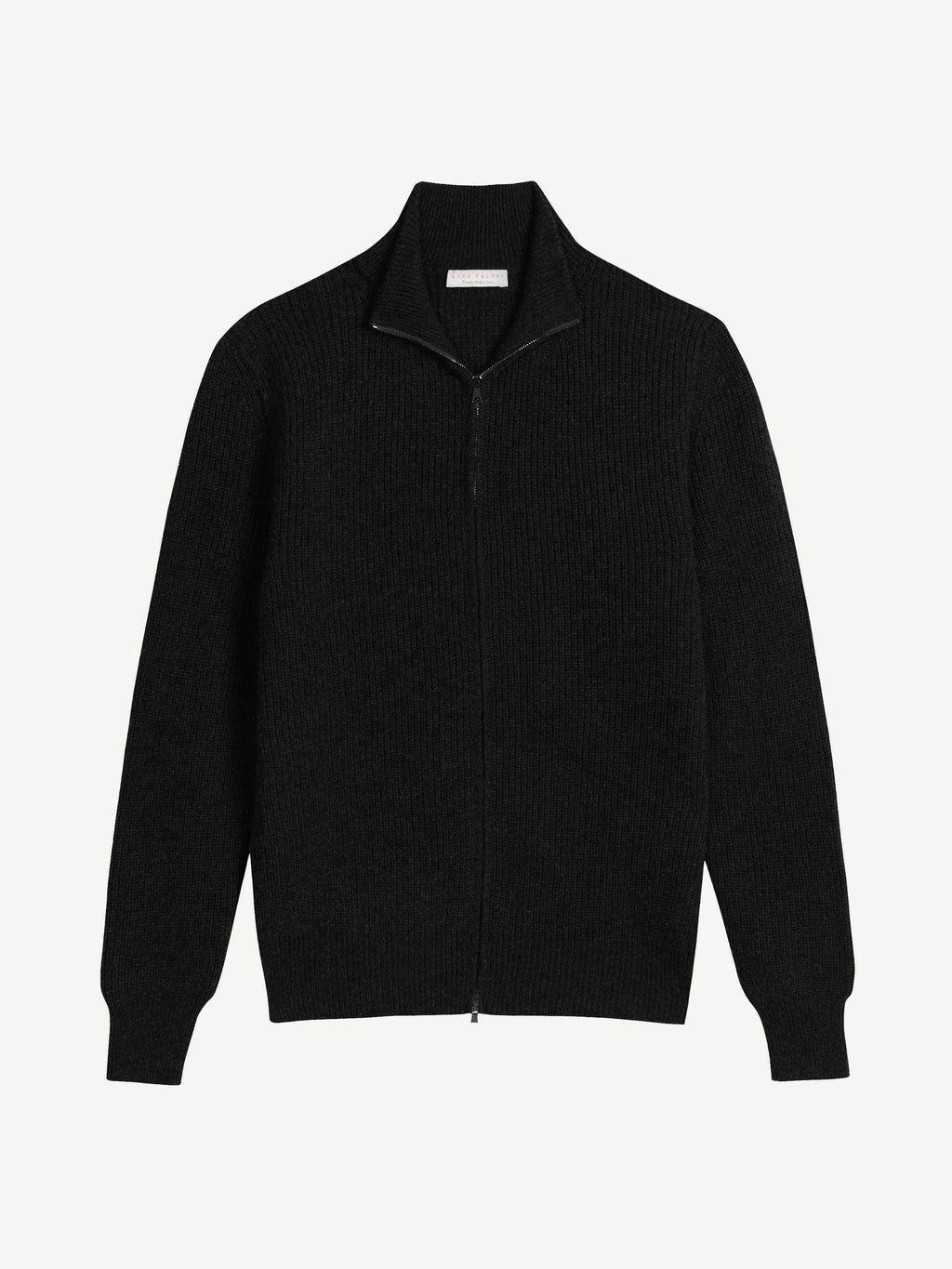 Luca Faloni 4-Ply Cashmere Zip Cardigan - Black - view 5