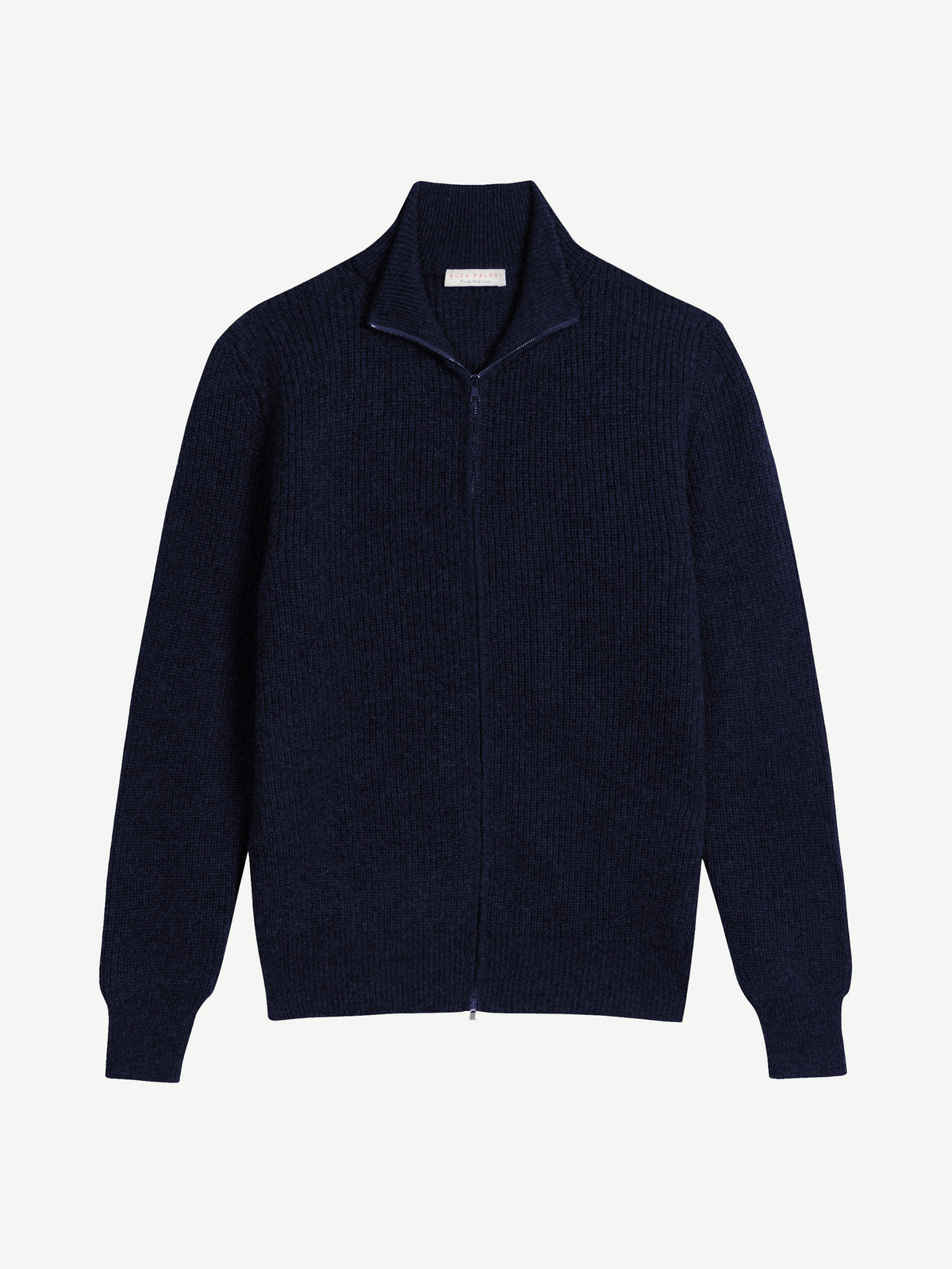 Luca Faloni 4-Ply Cashmere Zip Cardigan - Midnight Blue - view 5