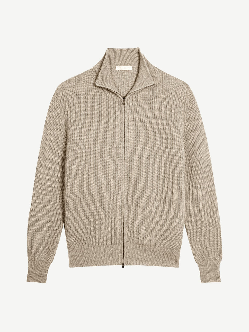 Luca Faloni 4-Ply Cashmere Zip Cardigan - Camel Beige - view 5