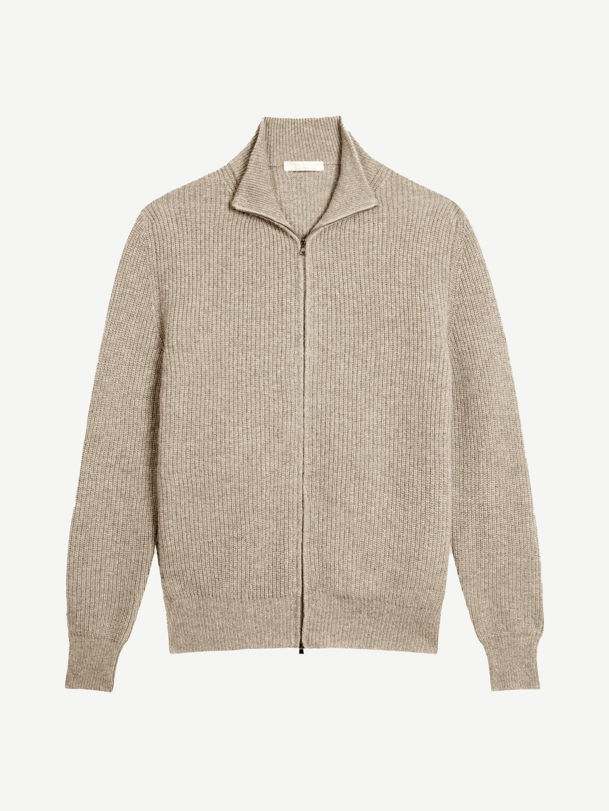 Luca Faloni 4-Ply Cashmere Zip Cardigan - Camel Beige - view 5