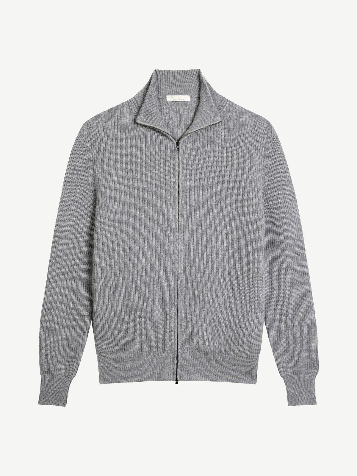 Luca Faloni 4-Ply Cashmere Zip Cardigan - Dolomiti Grey - view 5