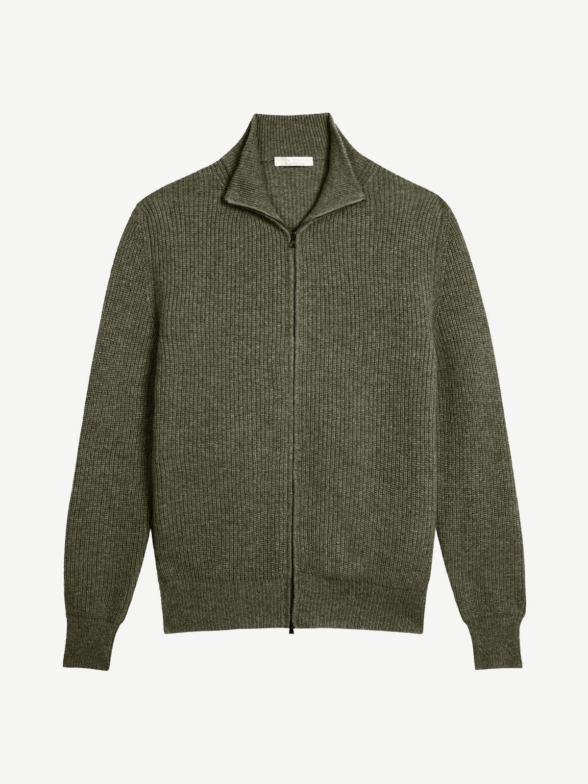Luca Faloni 4-Ply Cashmere Zip Cardigan - Hunting Green - view 5