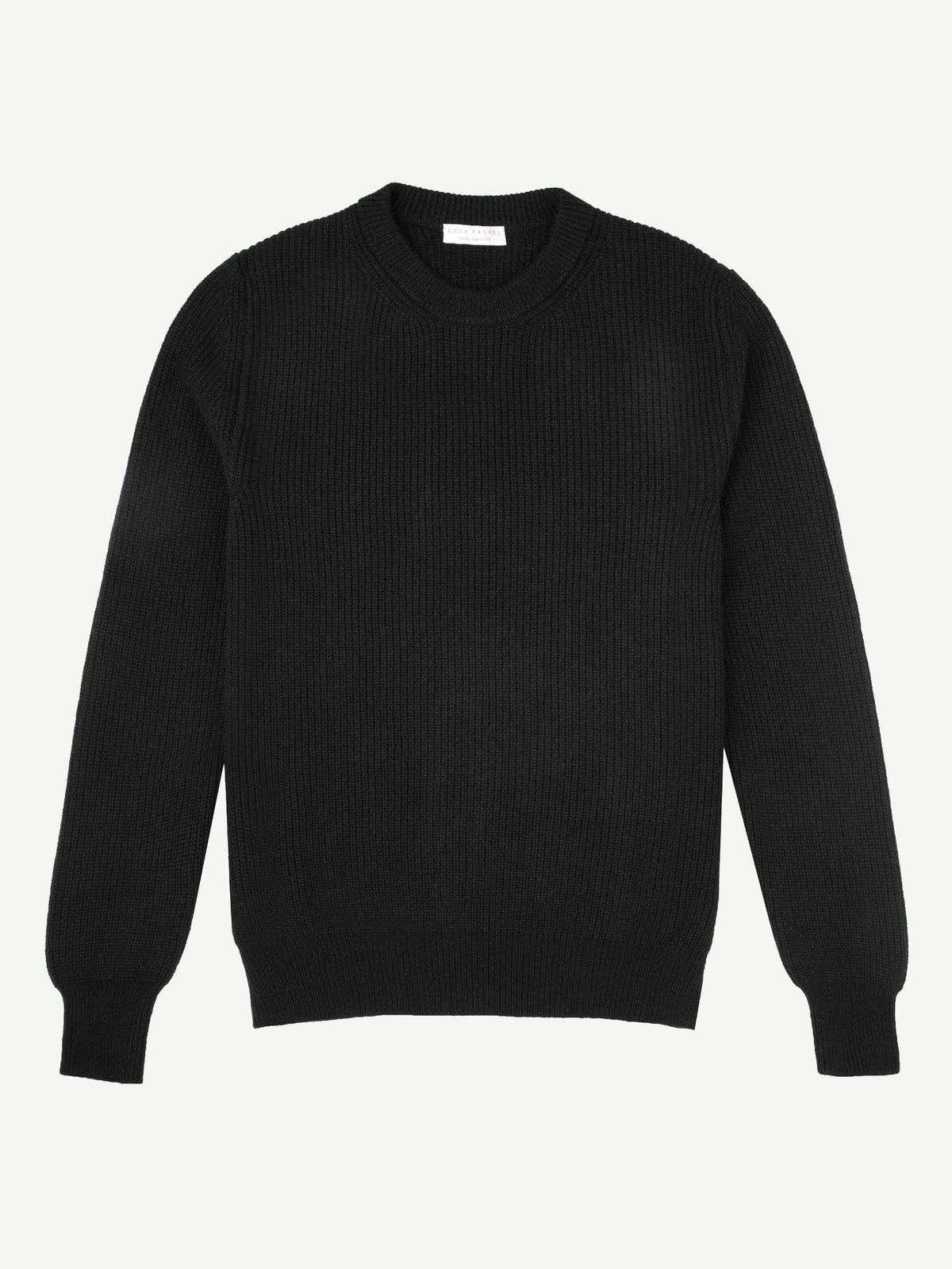 Luca Faloni 4-Ply Cashmere Crew Neck - Black - view 4