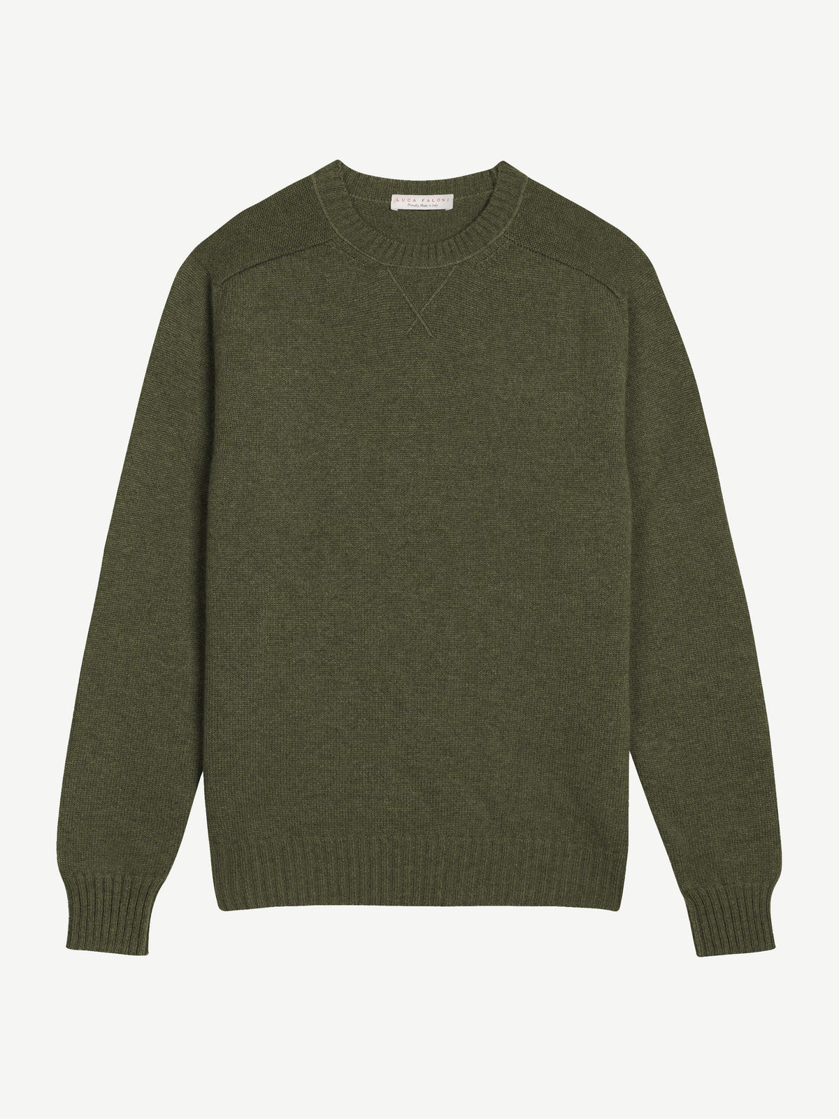 Luca Faloni 4-Ply Cashmere Country Crew Neck - Hunting Green - view 4