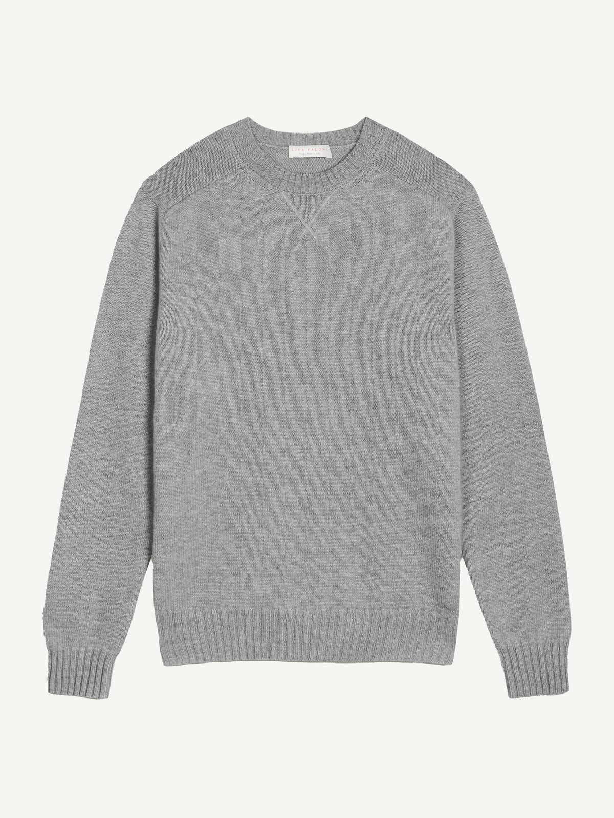 Luca Faloni 4-Ply Cashmere Country Crew Neck - Dolomiti Grey - view 4