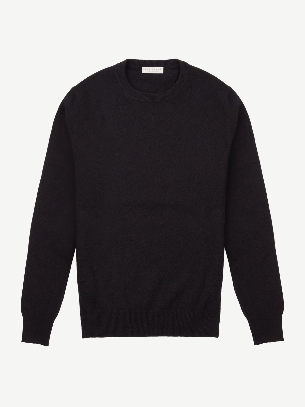 Luca Faloni 2-Ply Cashmere Crew Neck - Black - view 4