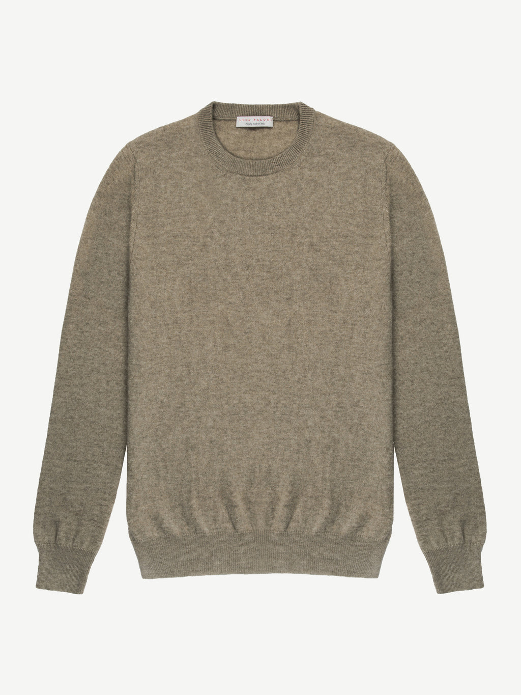 Luca Faloni 2-Ply Cashmere Crew Neck - Nocciola Brown Melange - view 4
