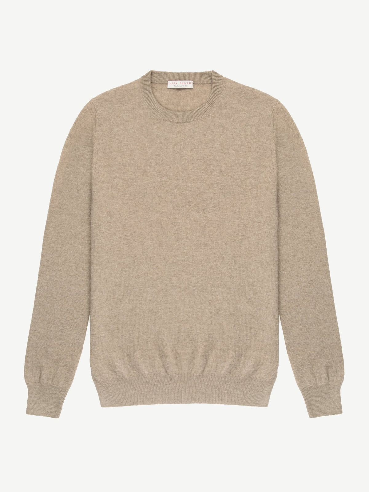 Luca Faloni 2-Ply Cashmere Crew Neck - Camel Beige - view 4