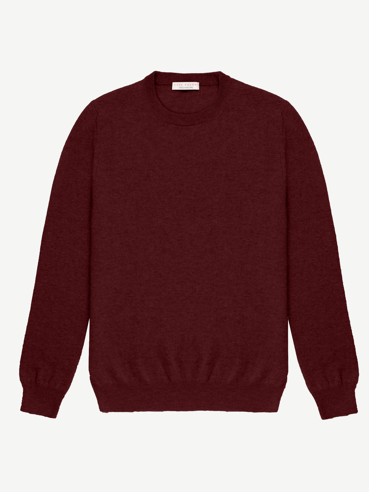 Luca Faloni 2-Ply Cashmere Crew Neck - Lava Red - view 4