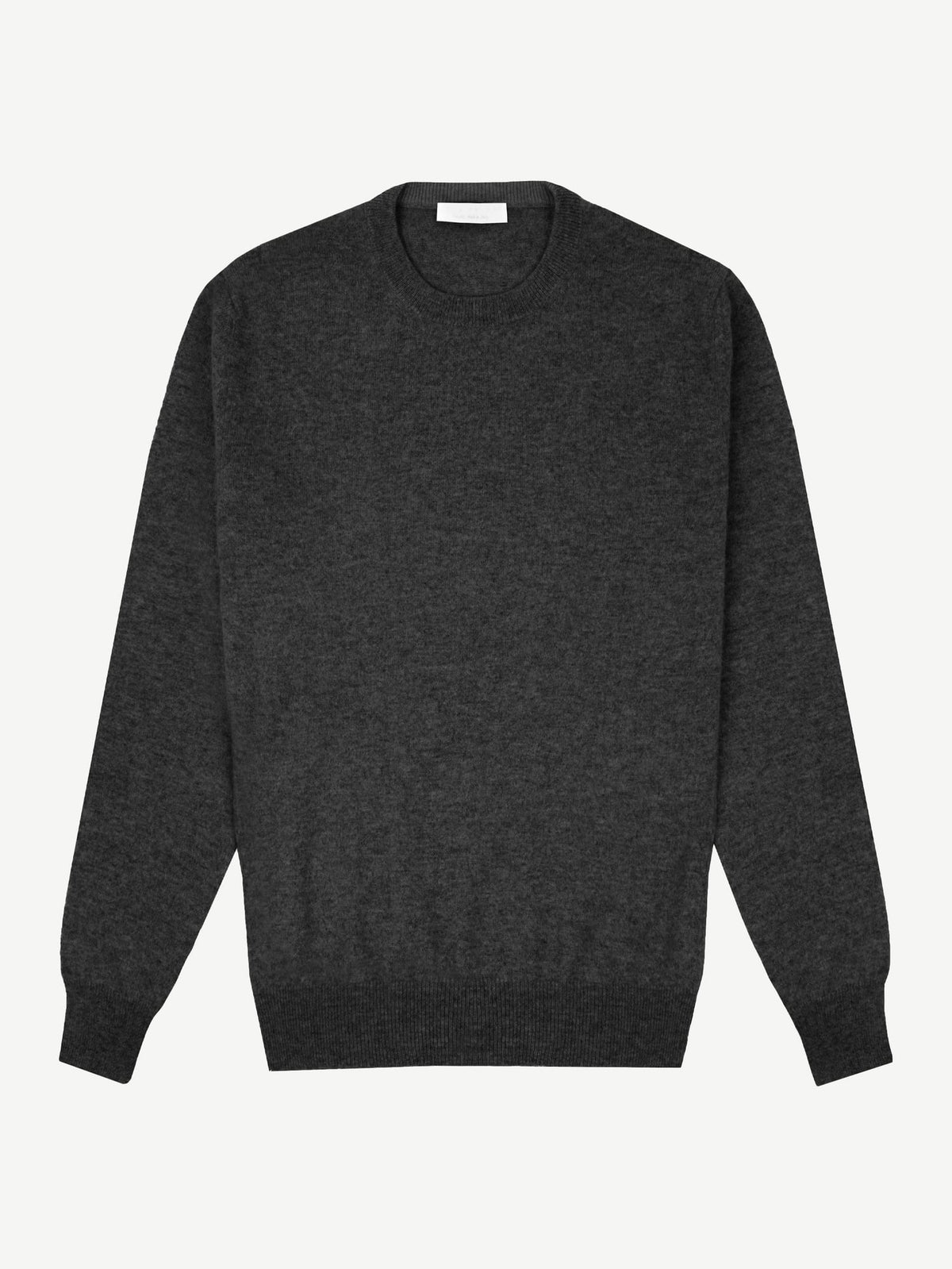 Luca Faloni 2-Ply Cashmere Crew Neck - Charcoal Grey - view 4